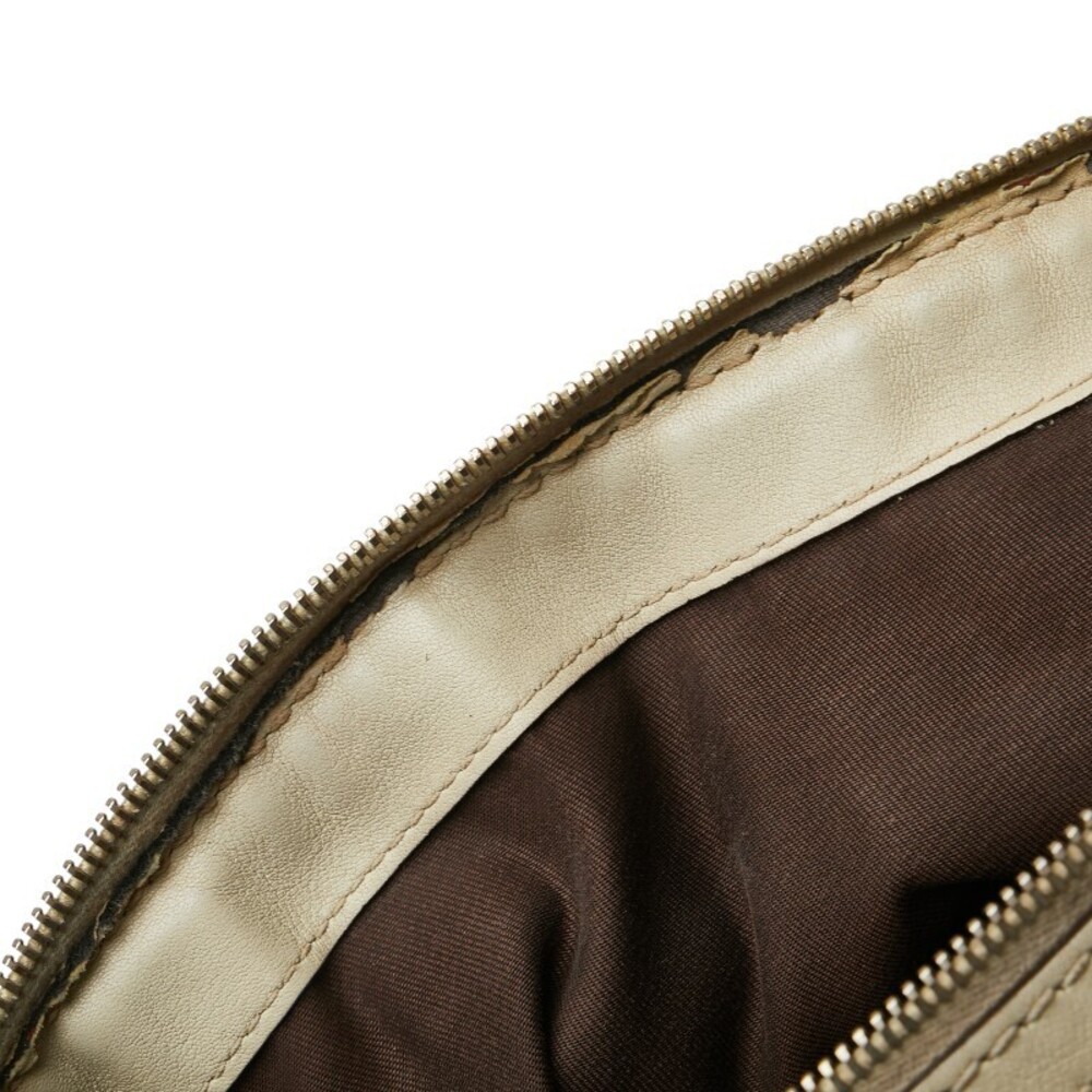 Gucci Beige White Shoulder Handbag Canvas Leather Bag Sukey Tan GG - Picture 8 of 9